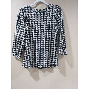 NWT Multiples Blouse Pullover Women XS Black/White Geometric Pattern MSRP 74.00